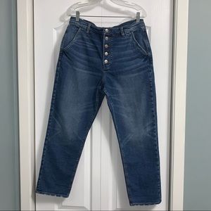 American Eagle Button fly crop MOM Jeans size 12 stretch